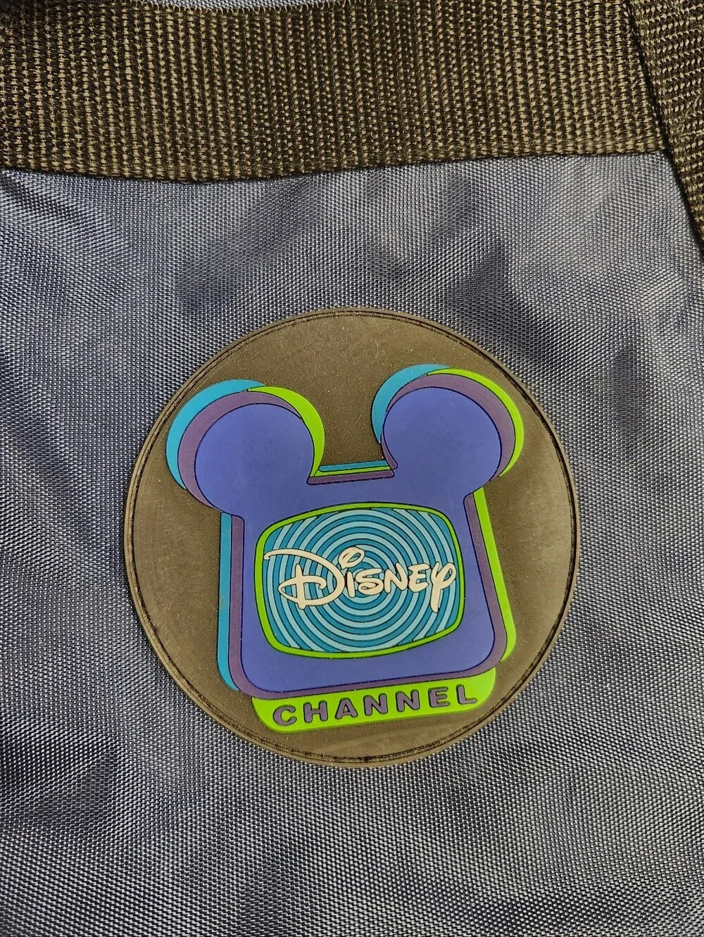 Vintage Disney Channel Duffel Bag Gym Bag Navy Blue Lime Green & Black with Logo